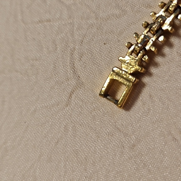 NAPIER Vintage Rhinestones, Black Stones, and Gold Tone Tennis Bracelet - Picture 7 of 10